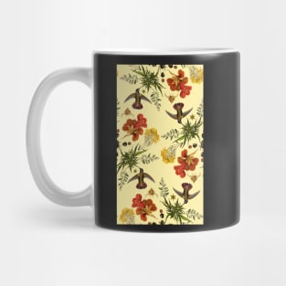 Hummingbirds in Summer. batanical nature pattern. Mug